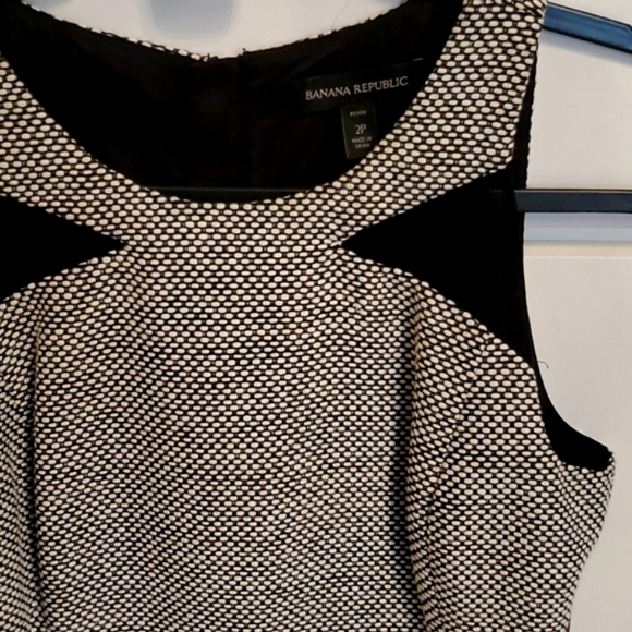 NWOT Banana Republic Tweed Sleeveless Black & Gray Fully Lined Dress - Picture 8 of 16